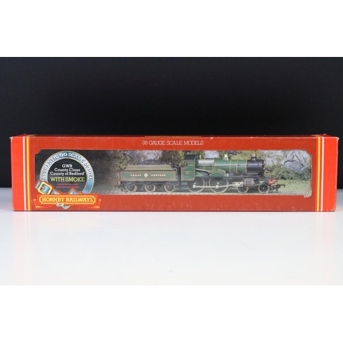 47 - Three boxed Hornby OO gauge locomotives to include R392 GWR County Class Loco County of Bedford, R26... 