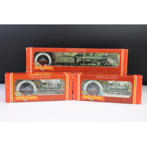 49 - Four boxed Hornby OO gauge locomotives to include R060 BR Class B17 4-6-0 Leeds United, R349 GWR Kin... 