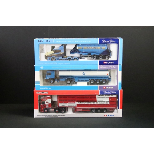 1040 - Six boxed ltd edn 1/50 Corgi diecast haulage models to include CC12703 Vaughan Logistics, CC12708 Je... 