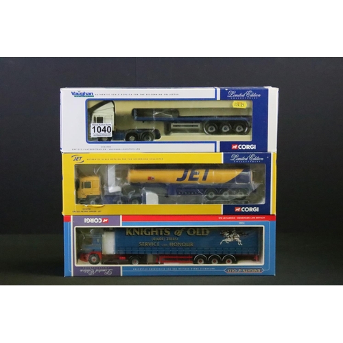 1040 - Six boxed ltd edn 1/50 Corgi diecast haulage models to include CC12703 Vaughan Logistics, CC12708 Je... 