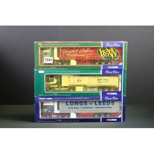 1041 - Six boxed ltd edn 1/50 Corgi diecast haulage models to include CC12418 Harry Lawson, CC12209 Pete Os... 