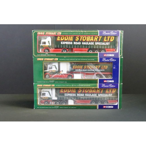 1050 - Seven boxed ltd edn 1/50 Corgi Eddie Stobart diecast haulage models to include CC13401, CC13207, CC1... 