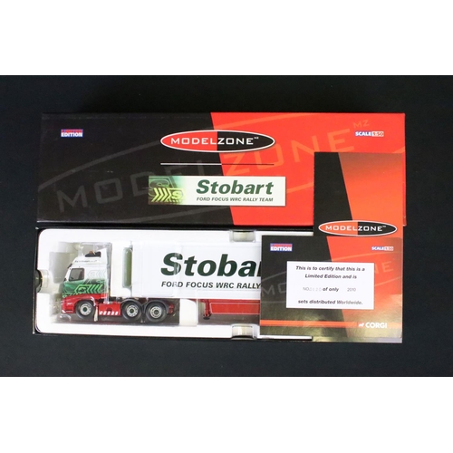 1055 - Two boxed ltd edn 1/50 Corgi Eddie Stobart diecast haulage models to include ModelZone CC14012 WRC R... 