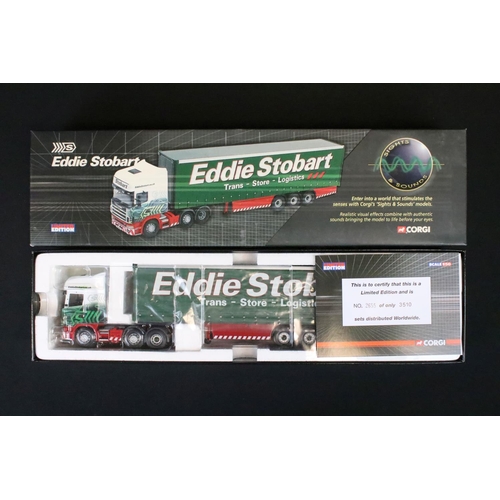 1055 - Two boxed ltd edn 1/50 Corgi Eddie Stobart diecast haulage models to include ModelZone CC14012 WRC R... 