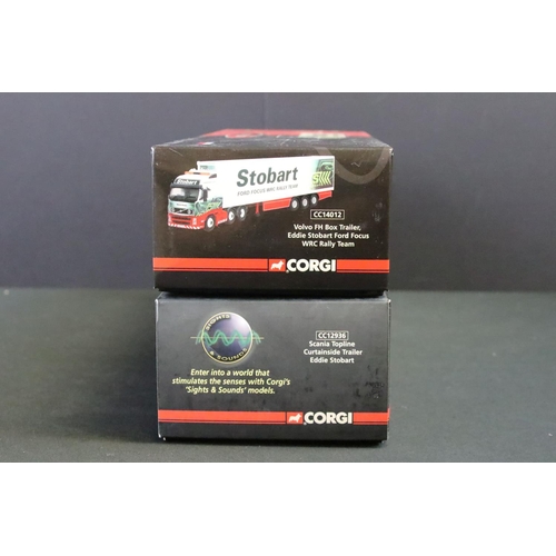 1055 - Two boxed ltd edn 1/50 Corgi Eddie Stobart diecast haulage models to include ModelZone CC14012 WRC R... 