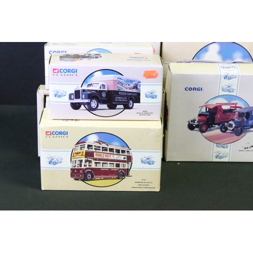 1122 - 21 Boxed Corgi Classics diecast models, to include Commercials, Road Transport, Fire Engines and Bus... 