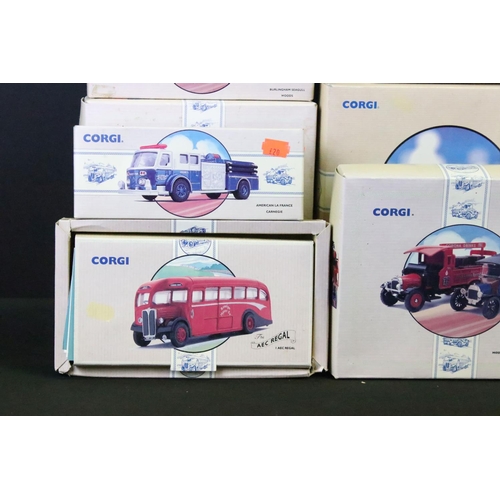 1122 - 21 Boxed Corgi Classics diecast models, to include Commercials, Road Transport, Fire Engines and Bus... 