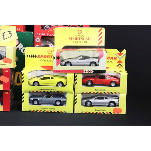 1123 - Around 35 Boxed diecast models, to include 6 x Shell V-Power Ferraris, 8 x Texaco Old Timer Collecti... 