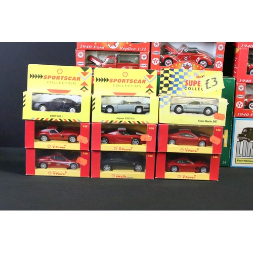 1123 - Around 35 Boxed diecast models, to include 6 x Shell V-Power Ferraris, 8 x Texaco Old Timer Collecti... 