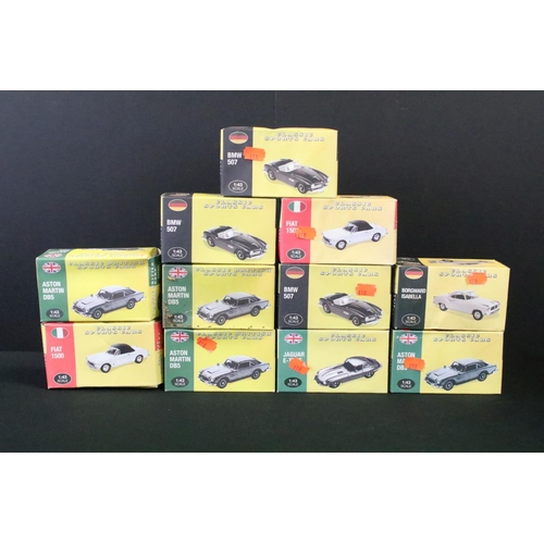 1135 - 14 Boxed Atlas Editions diecast models, to include 3 x Great British Buses and 11 x Classic Sports C... 