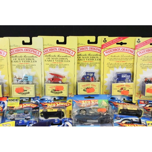 1139 - 34 Carded diecast models, to include 21 x Hot Wheels, 7 x Matchbox Originals, 5 x Matchbox & 1 Adven... 