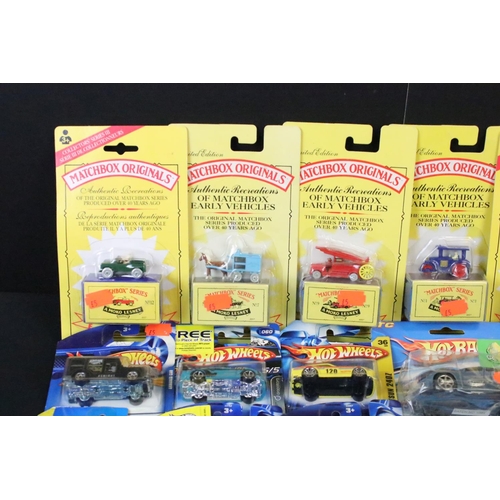 1139 - 34 Carded diecast models, to include 21 x Hot Wheels, 7 x Matchbox Originals, 5 x Matchbox & 1 Adven... 