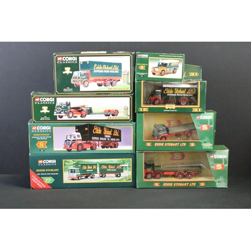 1145 - 18 Boxed Corgi Eddie Stobart Ltd. diecast models to include 31704, 31701, 97369, 18801, 11601, 30202... 