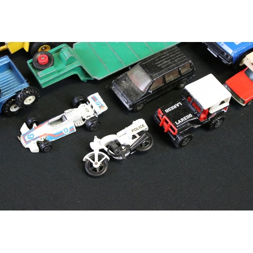 1157 - Over 45 play worn diecast models to include Matchbox, Corgi, Britains and Burago examples, featuring... 