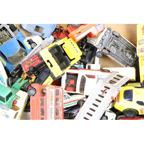 1157 - Over 45 play worn diecast models to include Matchbox, Corgi, Britains and Burago examples, featuring... 