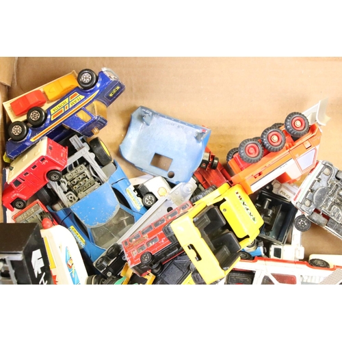 1157 - Over 45 play worn diecast models to include Matchbox, Corgi, Britains and Burago examples, featuring... 