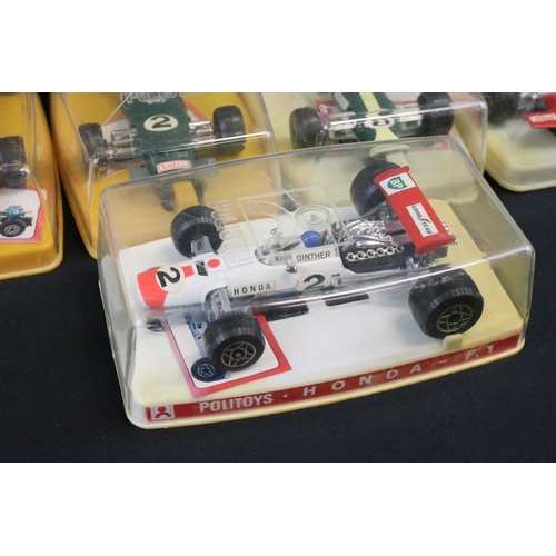 1162 - 13 Cased Polistil / Politoys Formula 1 diecast models to include FX3 Lotus J.P.S., FX4 B.R.M. Marlbo... 