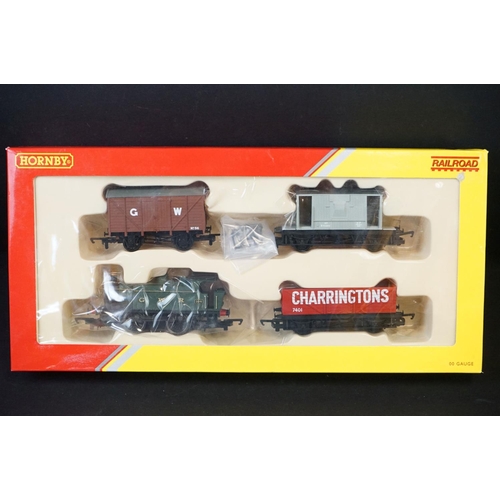 13 - Five boxed Hornby Railroad OO gauge items to include R2670 Train Pack, R4526 Operating Mail Coach an... 