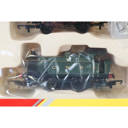 13 - Five boxed Hornby Railroad OO gauge items to include R2670 Train Pack, R4526 Operating Mail Coach an... 