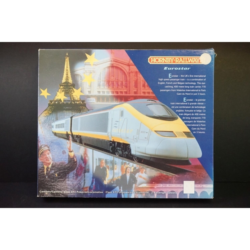 14 - Boxed Hornby OO gauge R665 Eurostar Train Pack, complete with Class 373 Powered Locomotive, Class 37... 