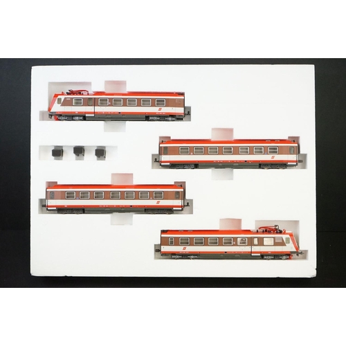 15 - Boxed ltd edn Stangl Modellbahnen HOe railcar set, complete, plus 2 x boxed Stangl HOe OBB  5090 loc... 