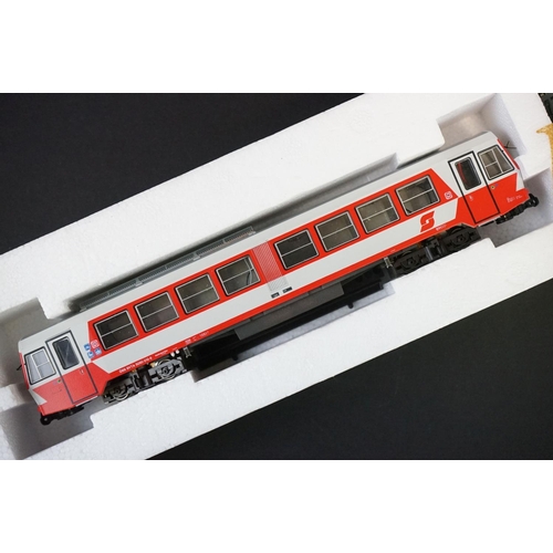 15 - Boxed ltd edn Stangl Modellbahnen HOe railcar set, complete, plus 2 x boxed Stangl HOe OBB  5090 loc... 