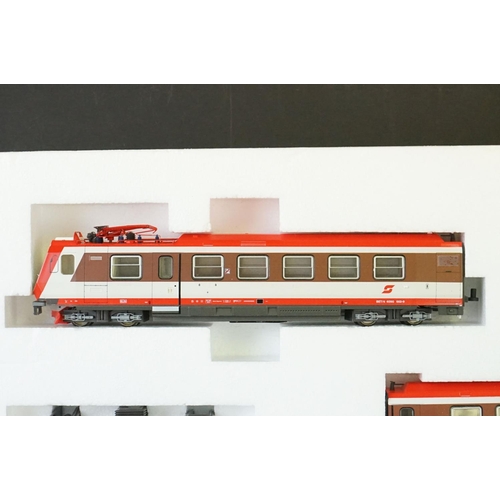 15 - Boxed ltd edn Stangl Modellbahnen HOe railcar set, complete, plus 2 x boxed Stangl HOe OBB  5090 loc... 