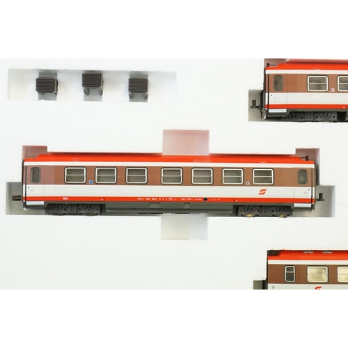 15 - Boxed ltd edn Stangl Modellbahnen HOe railcar set, complete, plus 2 x boxed Stangl HOe OBB  5090 loc... 