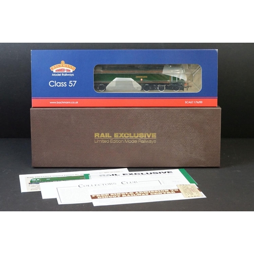 19 - Boxed ltd edn Bachmann OO gauge 32753X Class 57/6 Diesel No 57604 Pendennis Castle GWR 175 green loc... 