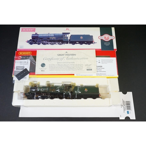 22 - Boxed ltd edn Hornby OO gauge R2958 BR Castle Class Locomotive Great Western, box showing some disco... 