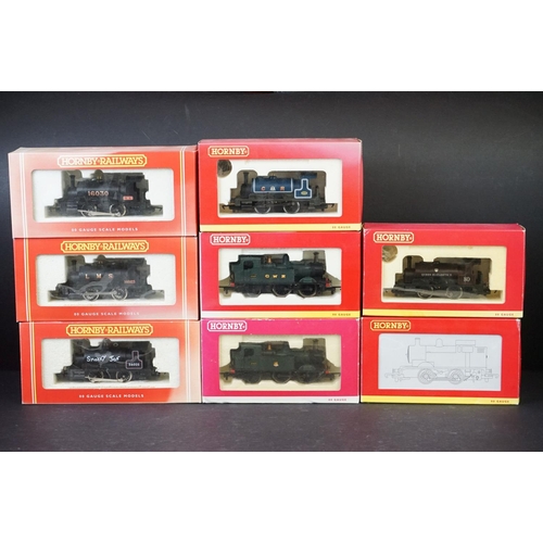 33 - Eight boxed Hornby OO gauge locomotives to include R300 LMS locomotive Class 0F 0-4-0ST, R782 BR 0-4... 