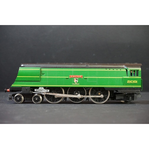 5 - Cased Hornby OO gauge Exeter SR 4-6-2 West Country Class locomotive, with certificate