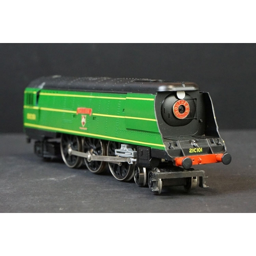 5 - Cased Hornby OO gauge Exeter SR 4-6-2 West Country Class locomotive, with certificate