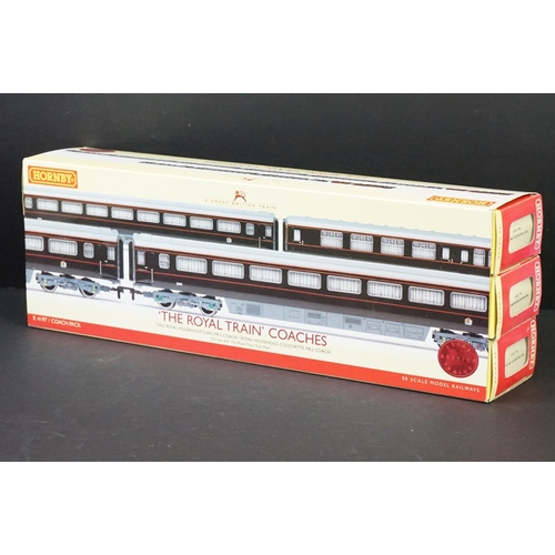 7 - Boxed Hornby OO gauge R4197 The Royal Train Coaches Coach Pack, complete