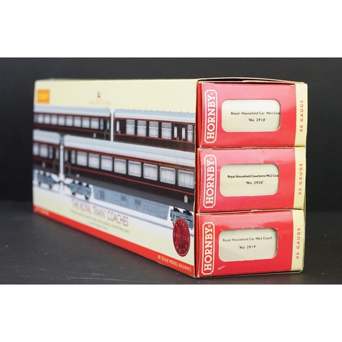 7 - Boxed Hornby OO gauge R4197 The Royal Train Coaches Coach Pack, complete