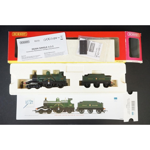 9 - Three boxed Hornby OO gauge locomotives to include R2218 BR 4-6-2 West Country Class 34041 Wilton, R... 