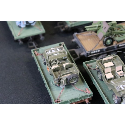 64 - 25 OO gauge items of military rolling stock to include ltd edn Wolf Wagons and Bachmann examples plu... 