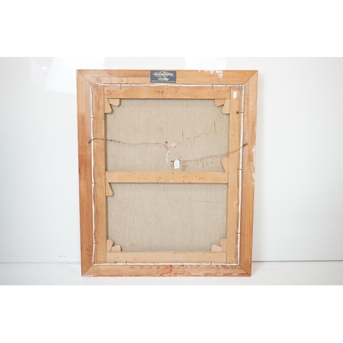 481 - Mid century Large Oil Painting on Canvas of a French Clown with a Red Nose, indistinctly signed to v... 