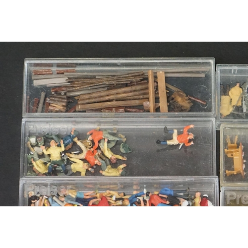 109 - Quantity of cased OO gauge plastic trackside figures and accessory sets featuring Preser examples, c... 