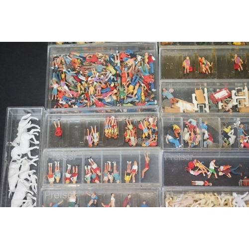 109 - Quantity of cased OO gauge plastic trackside figures and accessory sets featuring Preser examples, c... 