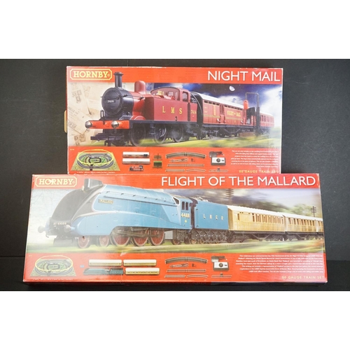 121 - Two boxed Hornby OO gauge electric train sets to include R1171 Flight of The Mallard and R1144 Night... 