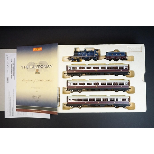 73 - Boxed Hornby OO gauge ltd edn R2610 The Caledonian train pack, complete with certificate, some box w... 