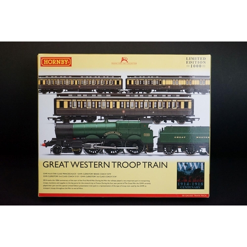 75 - Boxed Hornby OO gauge ltd edn R3219 Great Western Troop Train Pack, complete with certificate