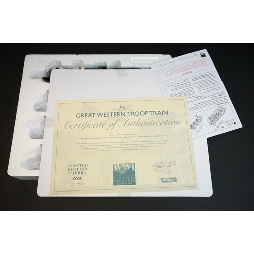 75 - Boxed Hornby OO gauge ltd edn R3219 Great Western Troop Train Pack, complete with certificate