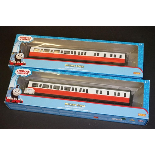 91 - Boxed Hornby OO gauge Thomas & Friends Percy locomotive plus a James locomotive (loose tender), Toby... 