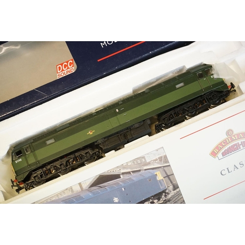 98 - Four boxed OO gauge locomotives to include 3 x Bachmann (32325DC Class 25/1 Bo Bo Diesel D5211 green... 