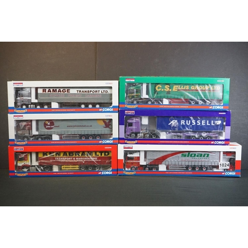 1024 - Six boxed ltd edn Corgi 1/50 Hauliers of Renown to include CC13217 Ramage, CC13907 Ken Abram, CC1340... 