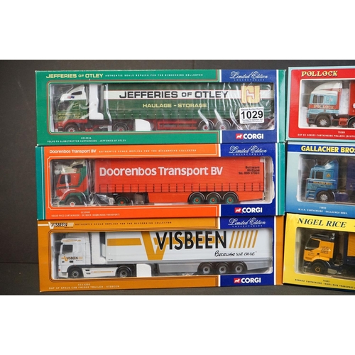 1029 - Six boxed ltd edn Corgi diecast haulage models to include CC12416 Jefferies of Otley, CC12408 De Boe... 