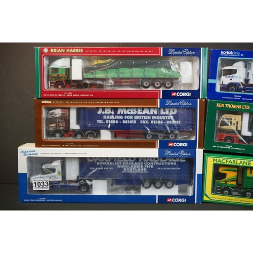 1033 - Six boxed ltd edn Corgi diecast haulage models to include CC12811 Oakfield Haulage, CC11906 JB McBea... 