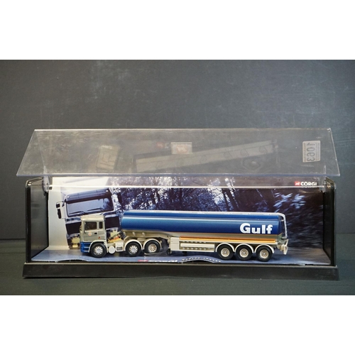 1063 - Five cased Corgi Modern Trucks 1/50 diecast models to include 75101 Gulf Oil, 75402 Tate & Lyle, 751... 